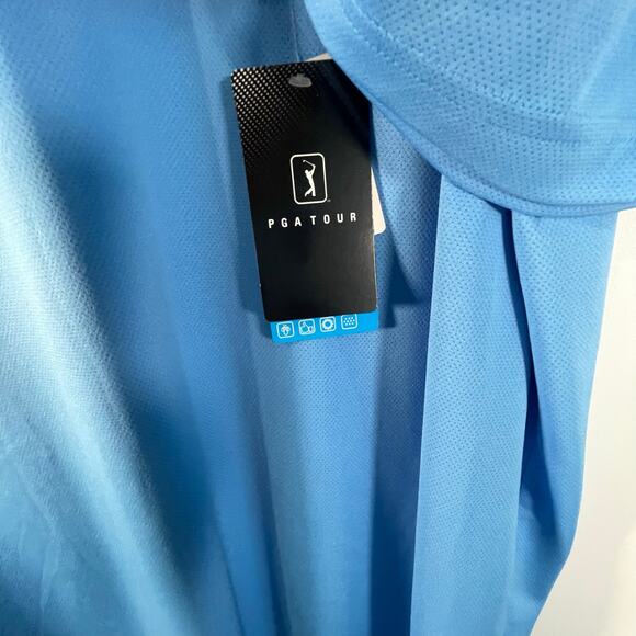 PGA Tour Men’s XL Blue Airflux Polo Golf Shirt UPF 50 Moisture Wicking NWT - Picture 6 of 7